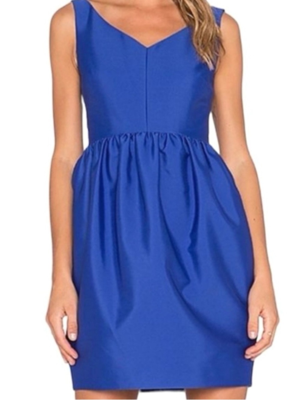 kate spade Royal Blue V-Neck Sleeveless Gathered Mini cupcake Dress